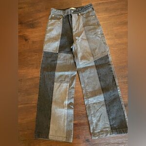 Ghanda Black and Gray Patchwork Jeans
